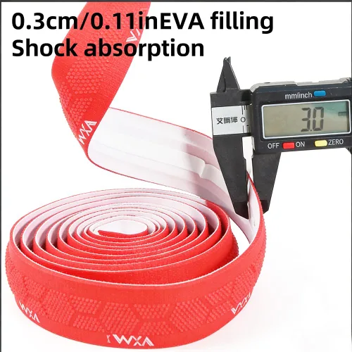 Vista 4 de VXM Bike Handlebar Tape,3D Silicone Particles Road Bicycle Bar Tape + Rainbow Steel Plugs,EVA Cycling Handle Grip Wrap-2 Rolls (red)