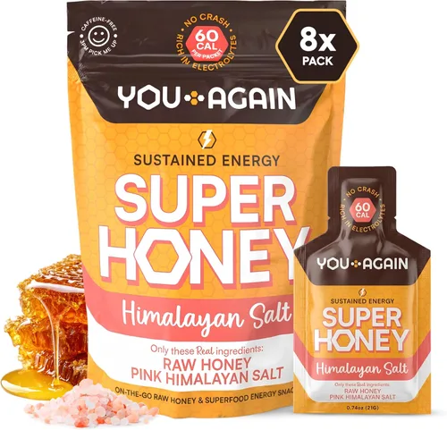 Vista 10 de You Again Gel de Energía Limpia Super Miel de la Selva, Chocolate Salado del Himalaya Reposición de Electrolitos Combustible para Correr Gel