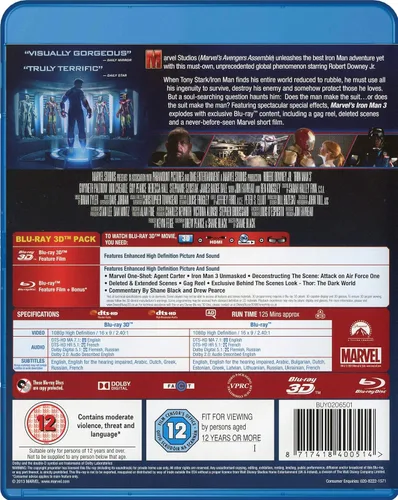 Vista 2 de Iron Man 3 (3D Blu-ray + Blu-ray)