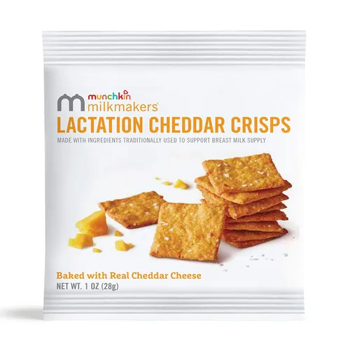 Vista 6 de Munchkin® Milkmakers® - Golosinas crujientes de queso cheddar para la lactancia, con avena y linaza, 6