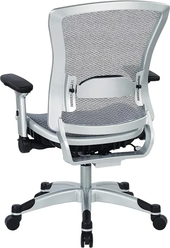 Vista 8 de Space Seating Silla de oficina de rejilla de aire ejecutiva serie 317 con respaldo de malla transpirable, soporte lumbar, control de inclinación