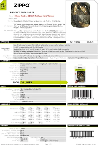 Vista 6 de Zippo Calentador de manos rellenable de 12 horas
