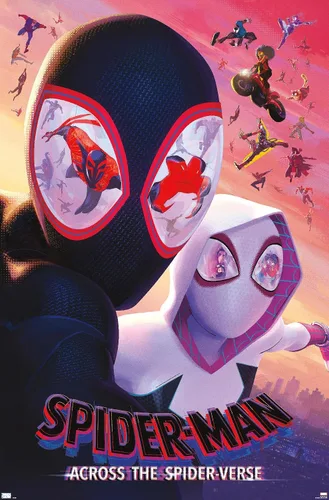 Vista 8 de Trends International Marvel Spider-Man: Across The Spider-Verse - Póster de pared de una hoja de máscaras, 22.37 x 34.00 pulgadas, versión enmarcada