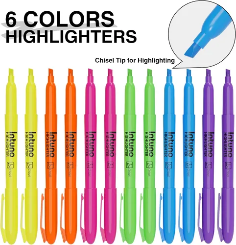 Vista 2 de Resaltadores de colores surtidos, 120 unidades, punta de cincel, adecuados para suministros de oficina, suministros escolares y artículos esenciales
