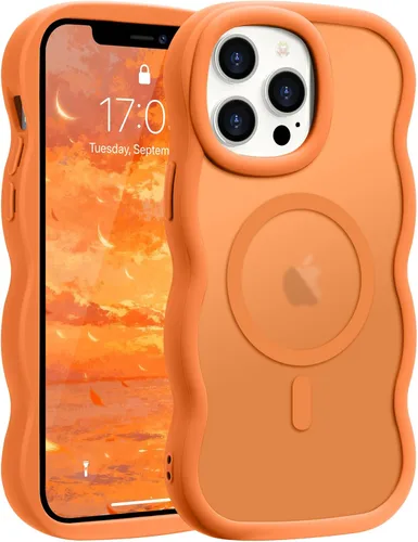 Vista 101 de Pepmune - Funda para iPhone 12 Pro Max con marco ondulado y estructura rígida, color mate claro, cubierta trasera unisex, compatible con Magsafe