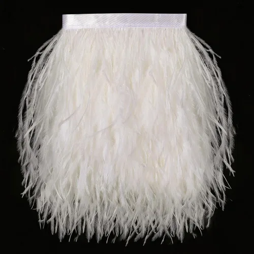 Vista 16 de SOGUGOM Adorno de Plumas de Avestruz Negro - 1.5 Capas 2 Yardas Plumas de 4 Pulgadas Adorno de Cintas con Flecos para Costura, Vestidos, Proyectos