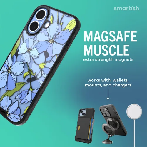 Vista 3 de Smartish® - Funda MagSafe transparente para iPhone 17, Gripmunk, funda delgada magnética [ligera + protectora], cubierta de agarre delgada