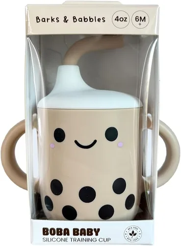 Vista 4 de Barks & Babbles Boba Baby Silicone Training Sippy Cup