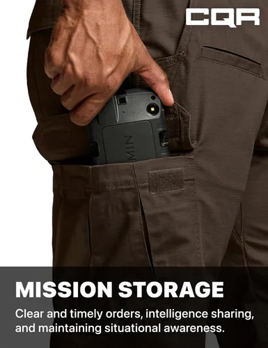 Vista 6 de CQR Pantalones tácticos tipo cargo, para hombre, tejido Ripstop, resistentes al agua, ligeros, para uso diario, para el trabajo, senderismo