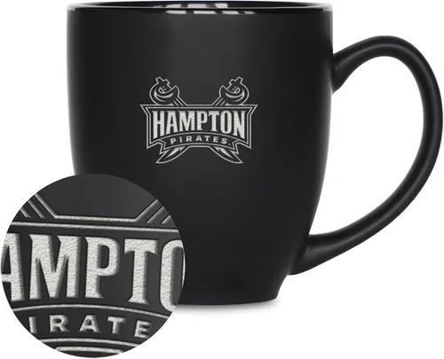 Vista 176 de Rico Industries - Taza de cerámica mate negra con grabado láser estándar de 15oz para NCAA (escuelas T & U) - Para bebidas calientes o frías