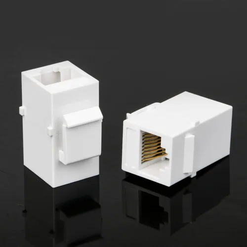 Vista 3 de RDEXP Cat6 RJ45 Ethernet en línea acoplador Keystone hembra a hembra adaptador de enchufe conjunto de 100