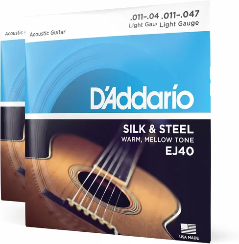 Vista 5 de D'Addario EJ40, cuerdas de seda y acero para guitarra folclórica, 11-47