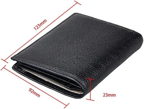 Vista 2 de TKFDC Billeteras de cuero con bloqueo para hombre, delgada, plegable, minimalista, con tarjetero de crédito