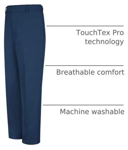 Vista 4 de Red Kap Men's Stain Resistant, Flat Front Work Pants Azul marino