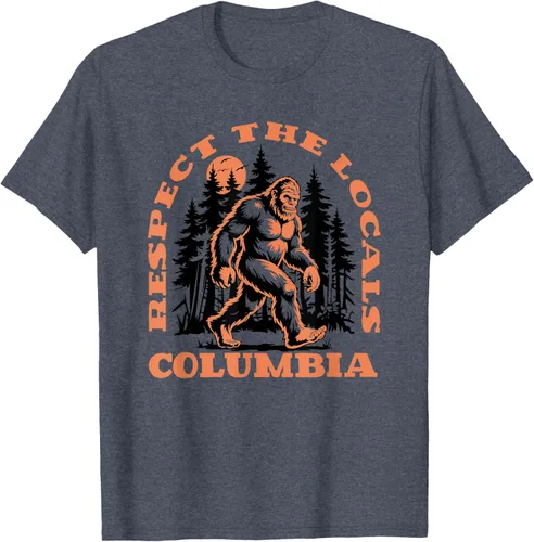 Vista 18 de Columbia Bigfoot Respect the Locals - Camiseta retro Sasquatch