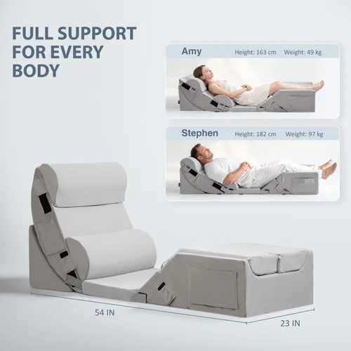 Vista 5 de Juego de 9 almohadas ortopédicas de cuña para recuperación después de la cirugía, posicionadores corporales para aliviar el dolor de espalda