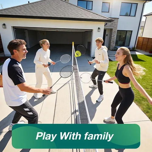 Vista 9 de AboveGenius Badminton Rackets Set, Lightweight & Durable Badminton Set (Includes 6/12 Racquets, 6/12 Birdies), Outdoor Backyard & School Games for
