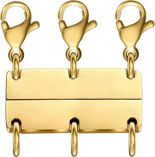 Vista 10 de Qulltk Cierre de capas de collar con cierre magnético para joyas, separador de oro y plata para collares y cadenas apilables