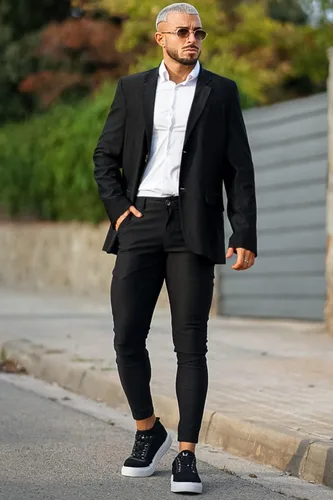 Vista 5 de GINGTTO Chaquetas tipo blazer de traje casual para hombre, abrigos deportivos ligeros