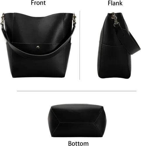 Vista 6 de Bolso de mano, bolsos Hobo para mujer, bolsos cruzados de cuero, bolso negro, bolsa de mensajero, bolsa de hombro para viajes