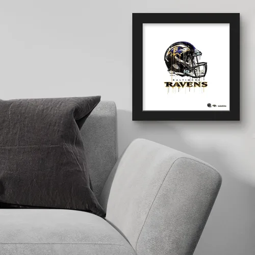 Vista 3 de Trends International Gallery Pops NFL Baltimore Ravens - Póster de pared con casco de goteo, 12.00 x 12.00 pulgadas, versión de marco negro