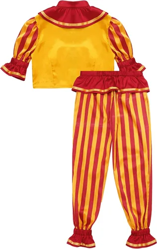 Vista 2 de iiniim Disfraz de payaso de sol y luna para niños, marionetas de payaso, trajes de cosplay para Halloween, carnaval
