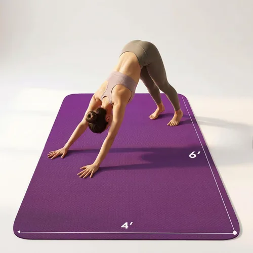 Vista 11 de Esterilla grande de yoga de 6'x 4' (72"x 48") — Esterilla de ejercicio extra ancha de 1/4" y 1/3" de 183cm x 122cm, gran esterilla de ejercicio