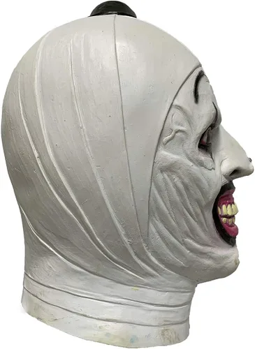 Vista 4 de Terrifier - Máscara de látex de payaso para cosplay, disfraz de fiesta horrible de Halloween, Multicolorido