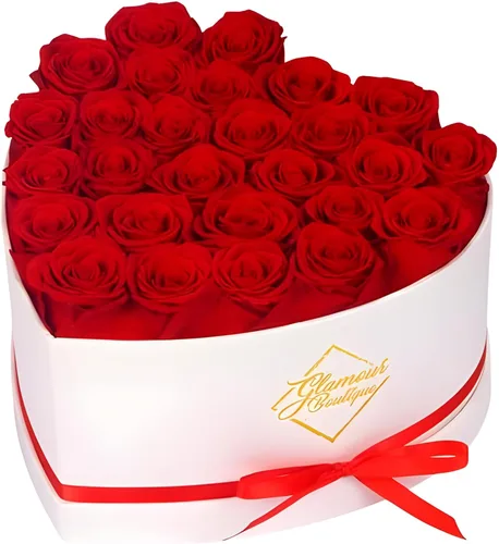 Vista 15 de GLAMOUR BOUTIQUE Rosas preservadas en una caja, regalos para ella, esposa y mamá, decoración de flores de rosas para regalo de cumpleaños, ramo