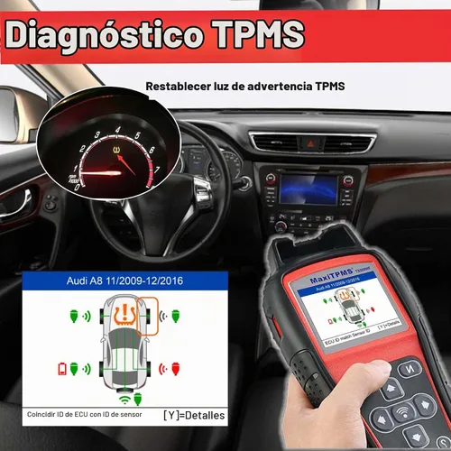 Vista 4 de Autel MaxiTPMS TS508WF TPMS herramienta de programación, WiFi reiniciar y restablecer