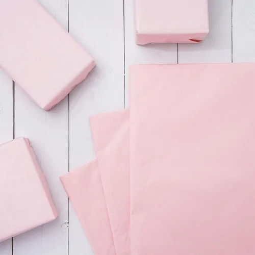 Vista 3 de Whaline Papel de seda rosa rubor de 20 x 30 pulgadas, papel de regalo para manualidades, boda, fiesta de cumpleaños, suministros de embalaje, 50