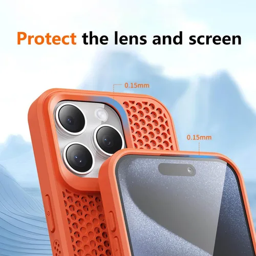 Vista 4 de Funda protectora para iPhone 13, compatible con MagSafe, doble capa de disipación de calor de panal de abeja, transpirable y a prueba de golpes