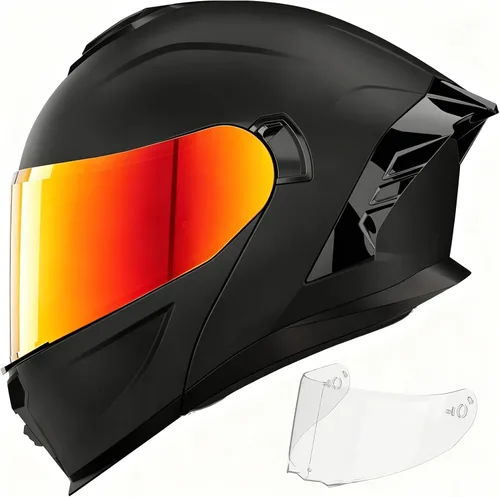 Vista 12 de Casco de motocicleta, casco modular de motocicleta de doble visera abatible de cara completa JR-815, casco de motocicleta aprobado por DOT con 2
