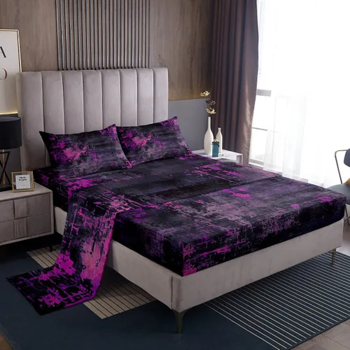 Vista 14 de Erosebridal Juego de sábanas tamaño individual con estampado de teñido anudado en acuarela, degradado beige y gris, para niños y adolescentes, juego