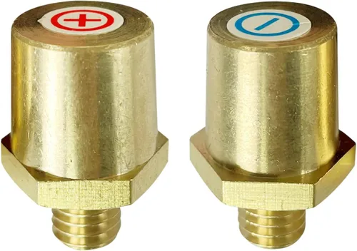 Vista 4 de Ampper Postes de carga de terminal de batería de poste lateral de latón macho de 3/8"-16 roscas, poste lateral estándar adaptador de poste