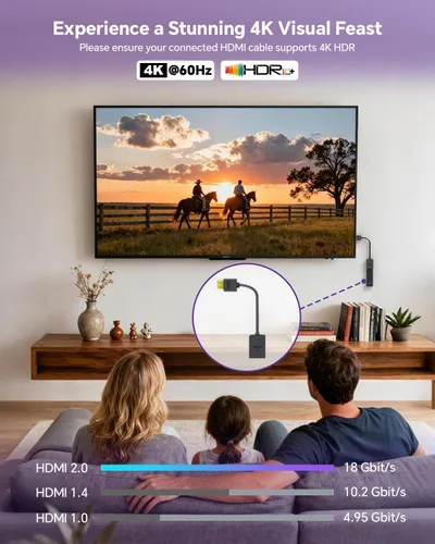 Vista 5 de VCE Paquete de 2 adaptadores HDMI macho a hembra giratorios HDMI extensión convertidor chapado en oro para Google Chrome Cast, Roku Streaming Stick