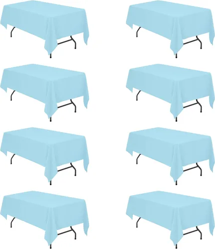 Vista 153 de BRILLMAX - Manteles para mesa rectangular de 6 pies, tela de lino de poliéster, lavable, para boda, recepción, banquete, fiesta de cumpleaños, 60 x