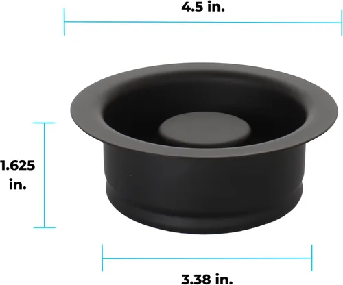Vista 3 de Mr. Scrappy Brida y tapón universal para fregadero de basura negro mate, se adapta a apertura de fregadero estándar de 3-1/2 pulgadas