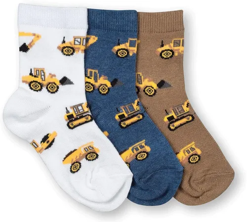 Vista 3 de Jefferies Socks Paquete de 6 pares de calcetines con patrón de construcción de granja para niños