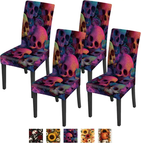 Vista 41 de ANNA QUEEN Juego de 6 fundas para sillas de comedor y cocina, fundas elásticas lavables para sillas de comedor, decoración elegante del hogar