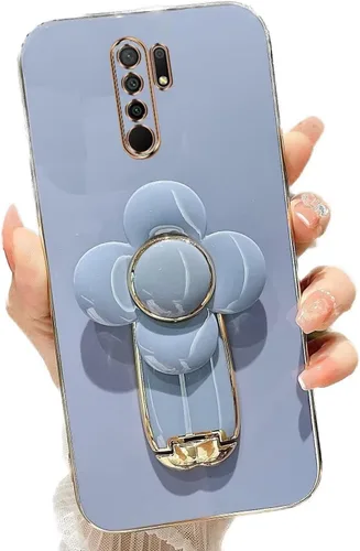 Vista 11 de Miagon - Funda con soporte para Xiaomi Redmi A1, galvanizado suave TPU protector delgado a prueba de golpes con molinete giratorio soporte de flores