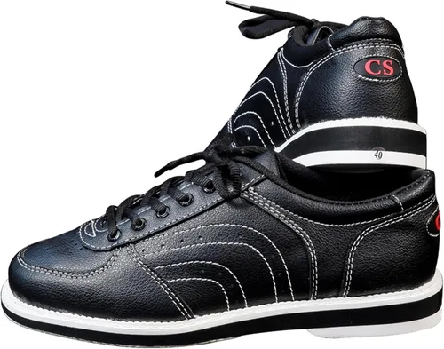 Vista 3 de ONAIC Zapatos de bolos de cuero para hombre y mujer, zapatos de entrenamiento ligeros antideslizantes para interiores y exteriores