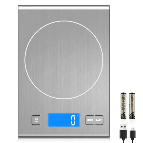 Vista 9 de Diyife Báscula de cocina de acero inoxidable 304 recargable de 33 libras Negro