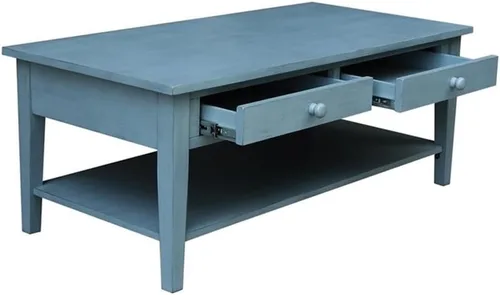 Vista 7 de IC INTERNATIONAL CONCEPTS Mesa de centro de madera azul Spencer