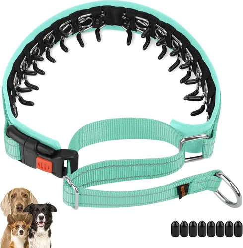 Vista 16 de Mayerzon Collar para perro, patentado Martingala, collar antitirones para perros pequeños, medianos y grandes, con hebilla para paseo y Negro