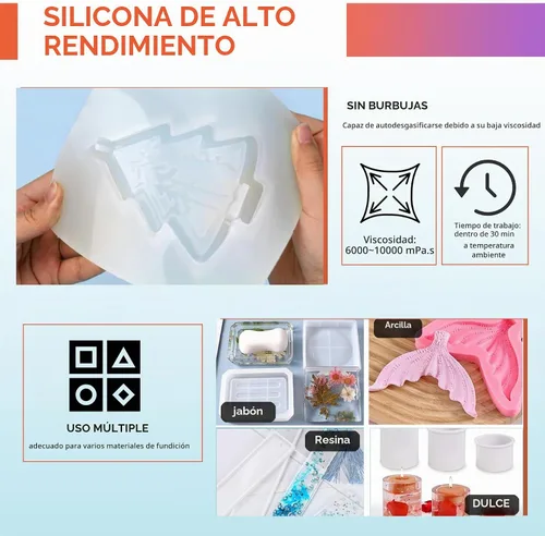 Vista 5 de Kit de fabricación de moldes de silicona, 20.4 onzas, goma