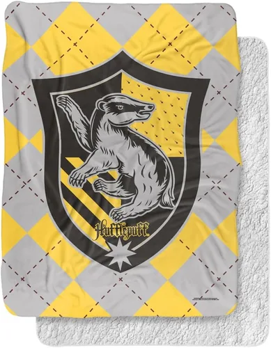 Vista 9 de Manta de Harry Potter, 50 x 60 pulgadas, Gryffindor Plaid Sigil Silky Touch Sherpa Back Manta súper suave