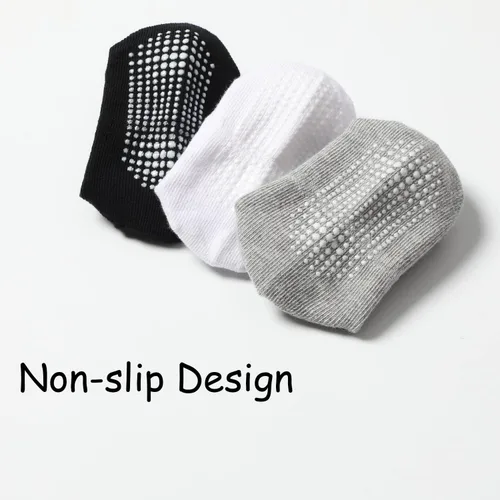 Vista 6 de QIYIENDIAN 6 pares de calcetines antideslizantes acogedores y cálidos tipo crew con agarres para bebés, infantes, niños pequeños, niños y niñas