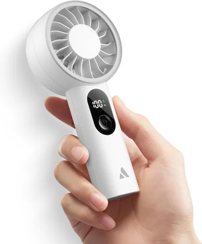 Vista 9 de Aecooly Potente ventilador portátil, potente ventilador de mano, recargable Beige