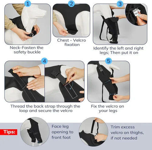 Vista 6 de Supet Dog Rear Leg Sleeve to Stop Licking- Potty-Friendly for TPLO ACL Surgery Leg Injuries, Chew Resistant Washable Recovery Sleeve, for Male and